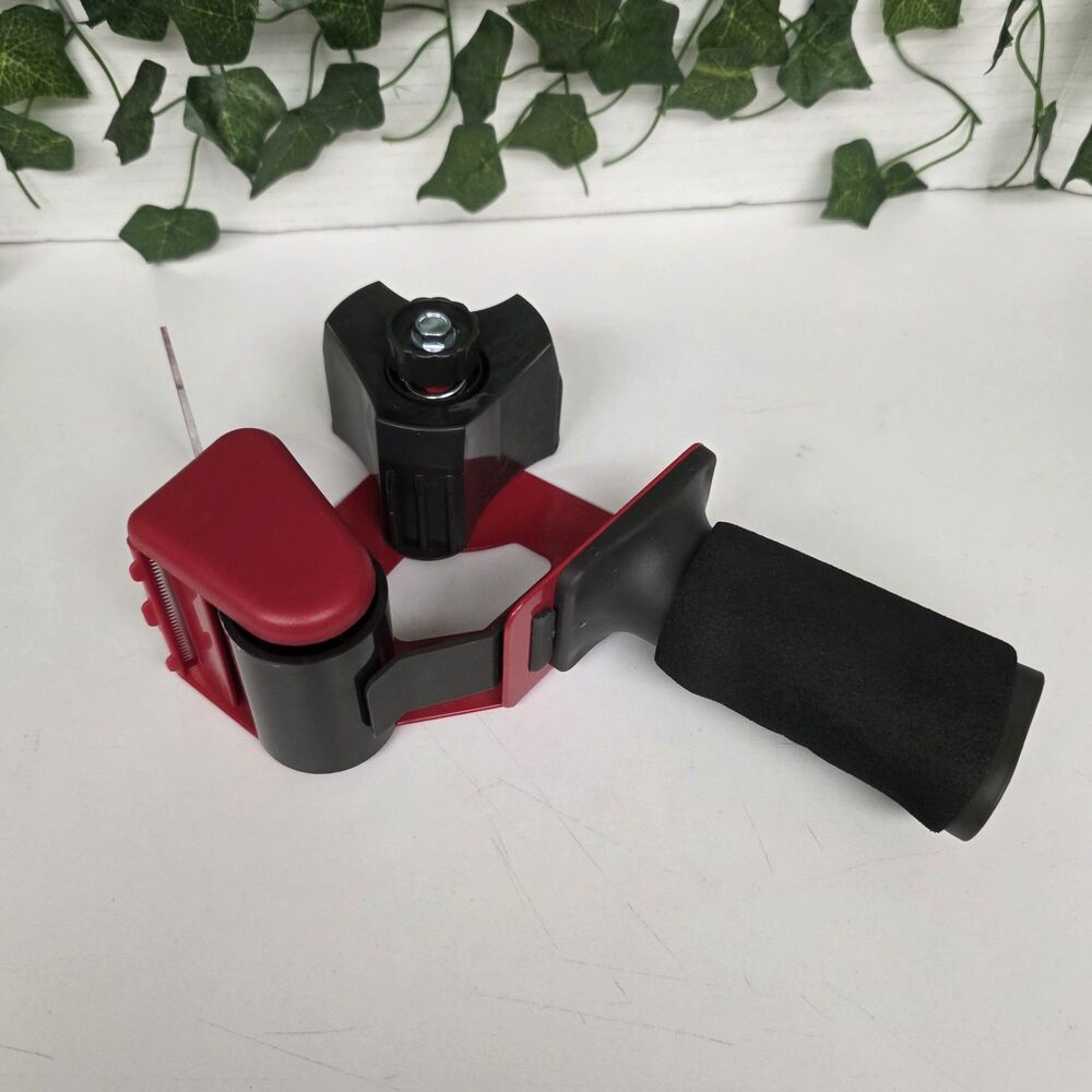 Scotch 3M Heavy Duty Packing Tape Dispenser Gun Metal Red Adjustable Brake